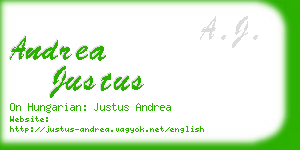 andrea justus business card